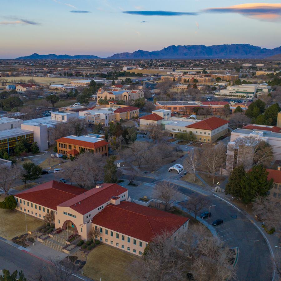 Drone view of main campus